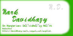 mark davidhazy business card